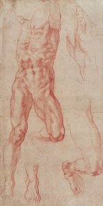 Study of a male nude, stretching upwards